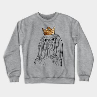 Shih Tzu Dog King Queen Wearing Crown Crewneck Sweatshirt